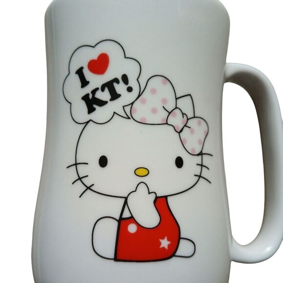 Hello Kitty White Travel Mug with Silver Mirror Lid Ceramic - Picture 3 of 5
